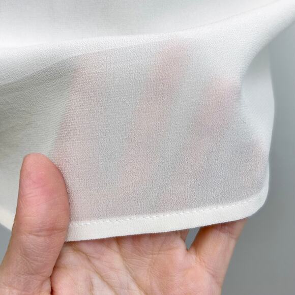 Spanx Low Maintenance Silk Pale Yellow Button-Up Blouse Shirt - Picture 4 of 8